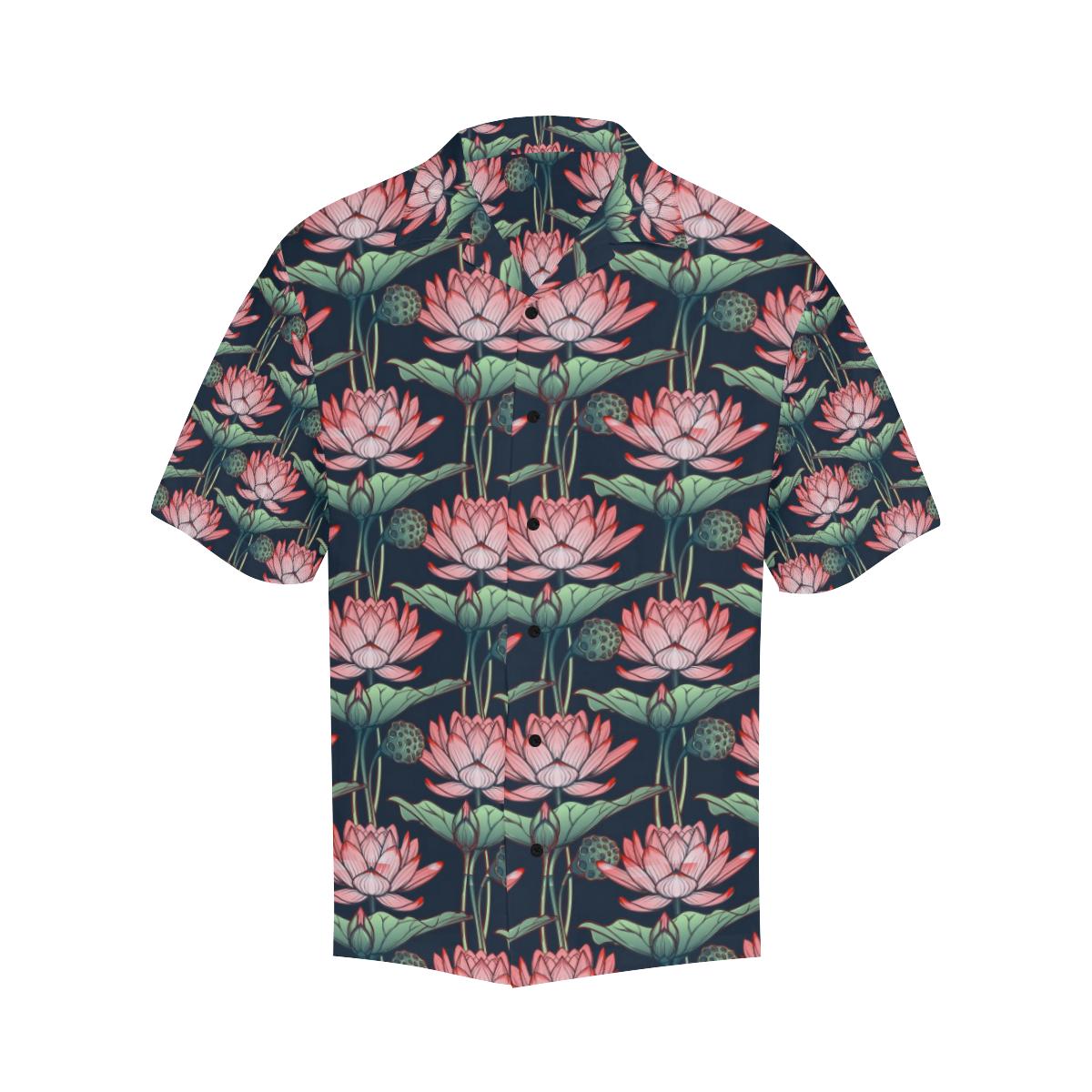 Water Lily Pattern Print Design WL03 Men Hawaiian Shirt-JorJune