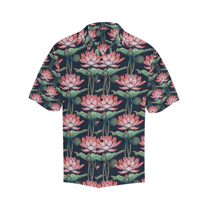 Water Lily Pattern Print Design WL03 Men Hawaiian Shirt-JorJune
