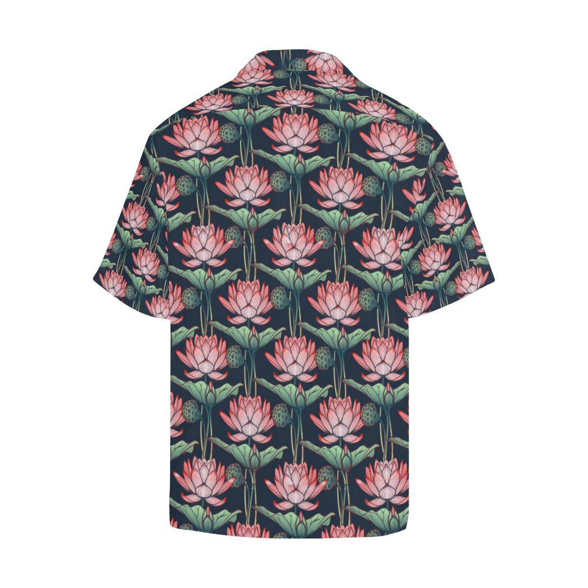 Water Lily Pattern Print Design WL03 Men Hawaiian Shirt-JorJune