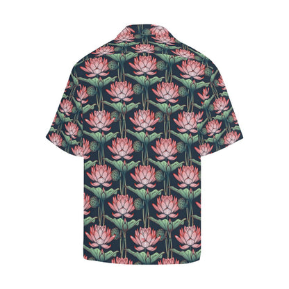 Water Lily Pattern Print Design WL03 Men Hawaiian Shirt-JorJune