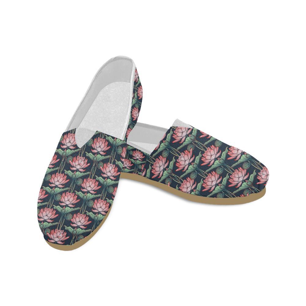 Water Lily Pattern Print Design WL03 Women Casual Shoes-JorJune.com