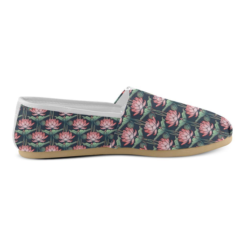 Water Lily Pattern Print Design WL03 Women Casual Shoes-JorJune.com