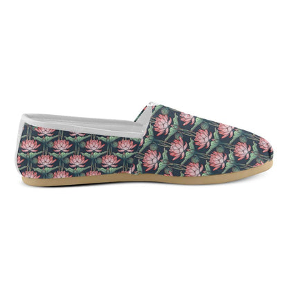Water Lily Pattern Print Design WL03 Women Casual Shoes-JorJune.com