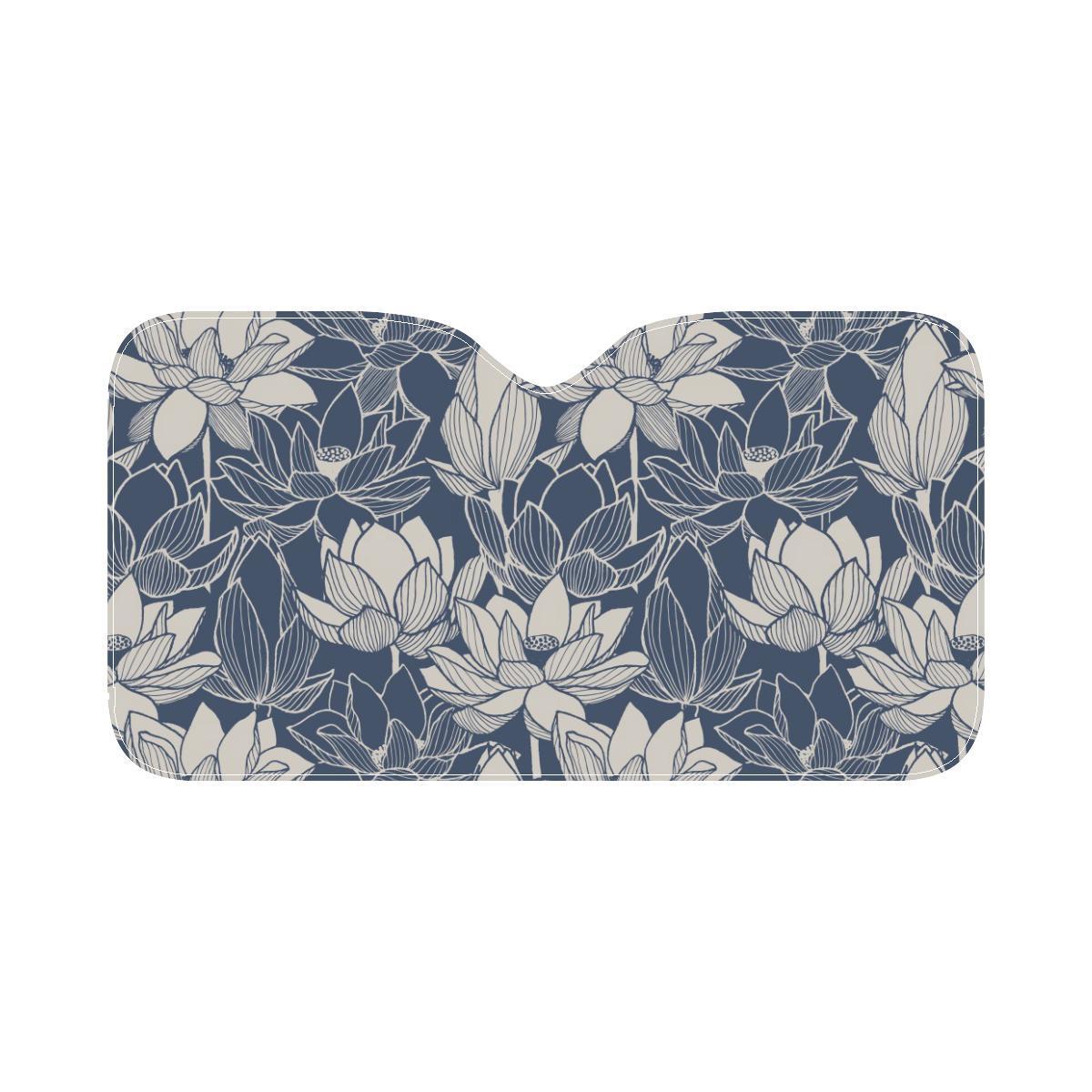 Water Lily Pattern Print Design WL04 Car Sun Shade-JorJune