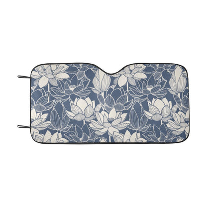 Water Lily Pattern Print Design WL04 Car Sun Shade-JorJune