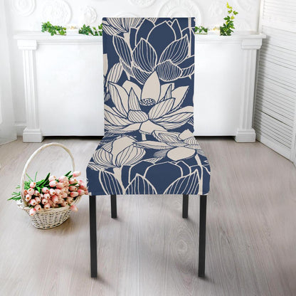 Water Lily Pattern Print Design WL04 Dining Chair Slipcover-JORJUNE.COM
