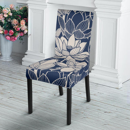 Water Lily Pattern Print Design WL04 Dining Chair Slipcover-JORJUNE.COM