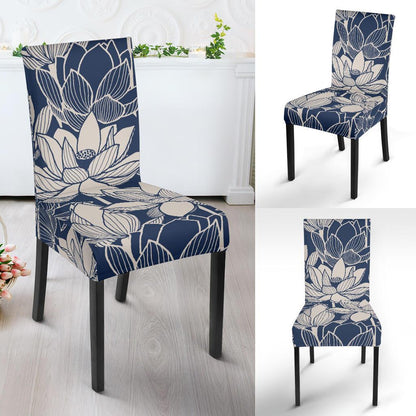 Water Lily Pattern Print Design WL04 Dining Chair Slipcover-JORJUNE.COM