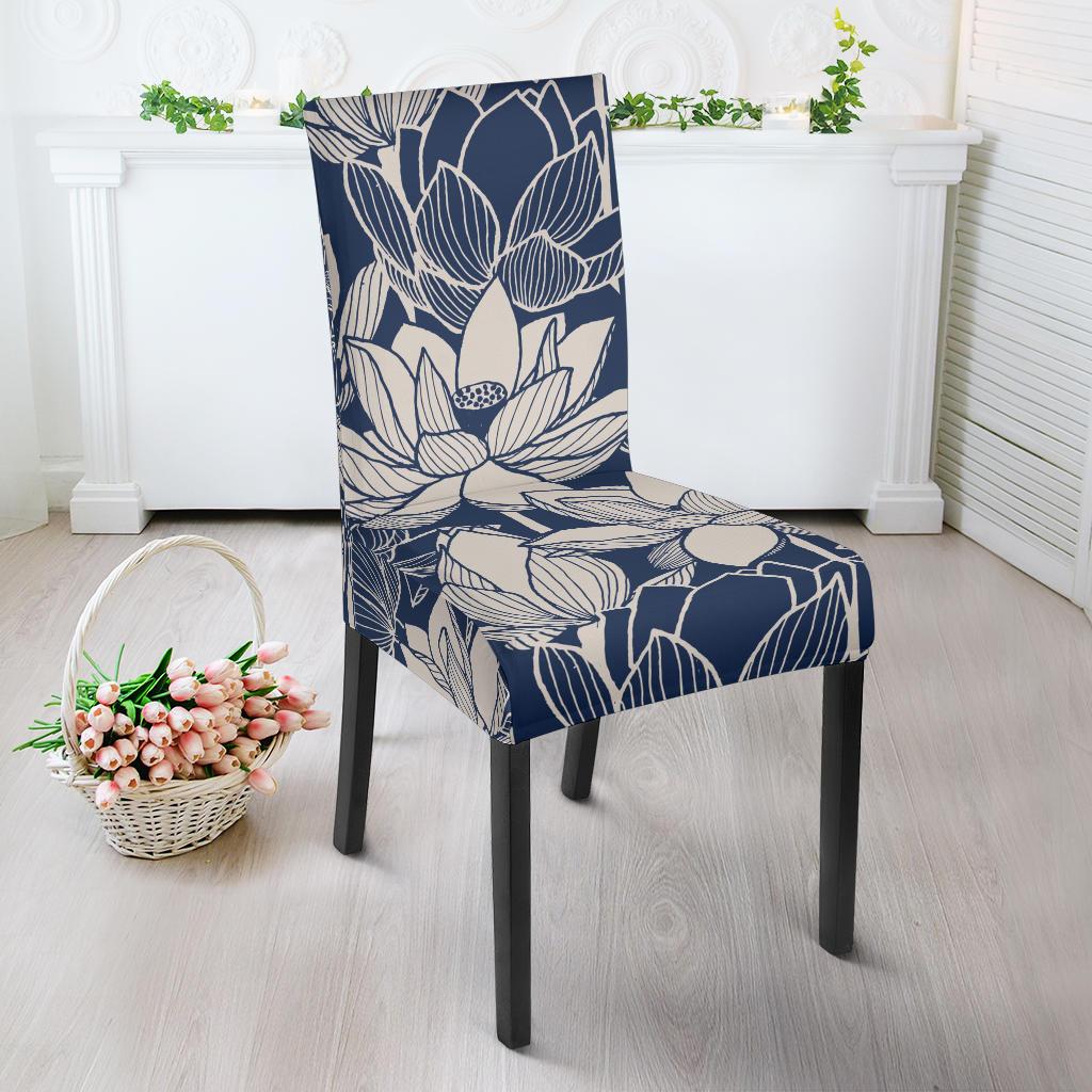 Water Lily Pattern Print Design WL04 Dining Chair Slipcover-JORJUNE.COM