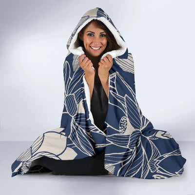 Water Lily Pattern Print Design WL04 Hooded Blanket-JORJUNE.COM