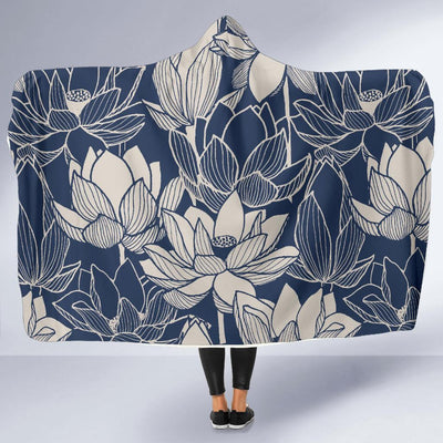 Water Lily Pattern Print Design WL04 Hooded Blanket-JORJUNE.COM