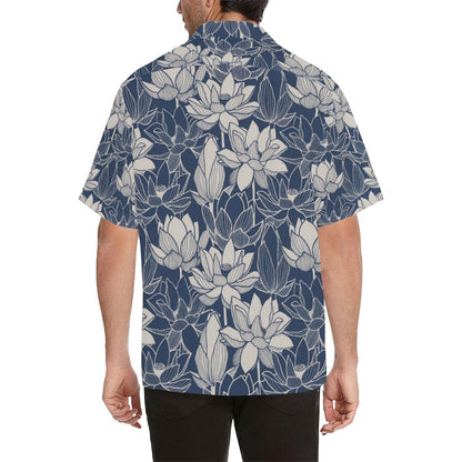 Water Lily Pattern Print Design WL04 Men Hawaiian Shirt-JorJune