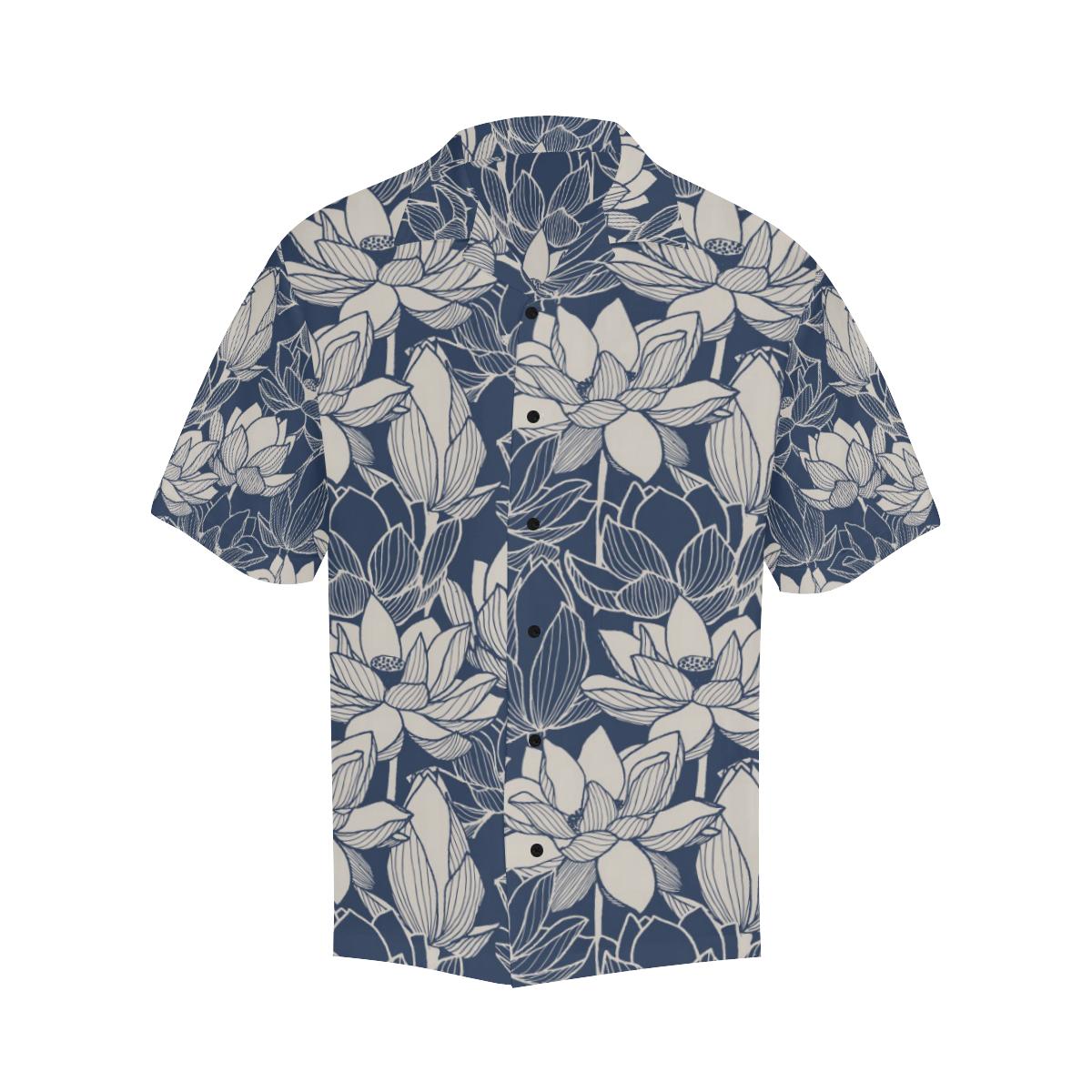 Water Lily Pattern Print Design WL04 Men Hawaiian Shirt-JorJune