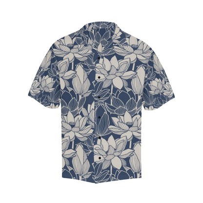 Water Lily Pattern Print Design WL04 Men Hawaiian Shirt-JorJune