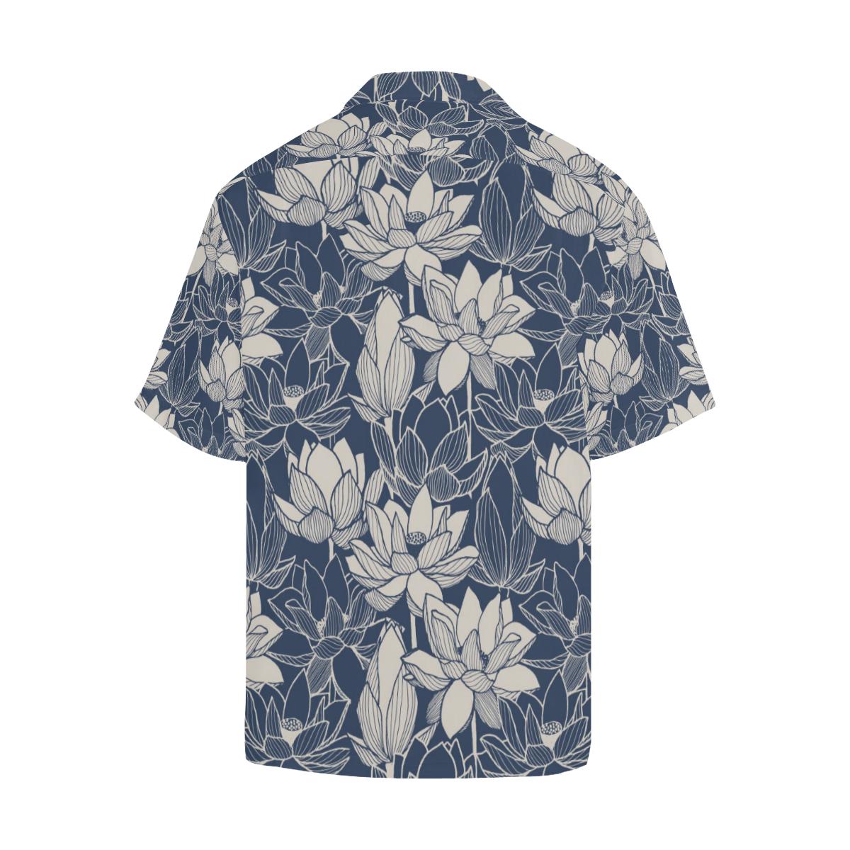 Water Lily Pattern Print Design WL04 Men Hawaiian Shirt-JorJune