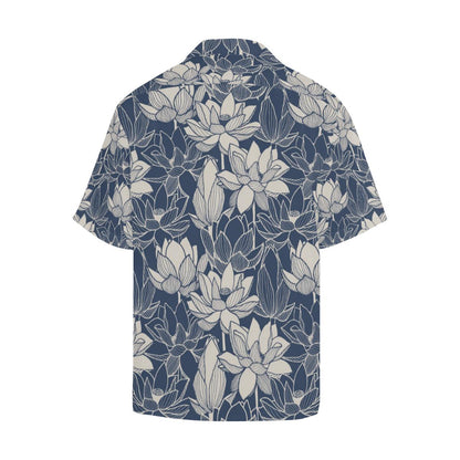 Water Lily Pattern Print Design WL04 Men Hawaiian Shirt-JorJune