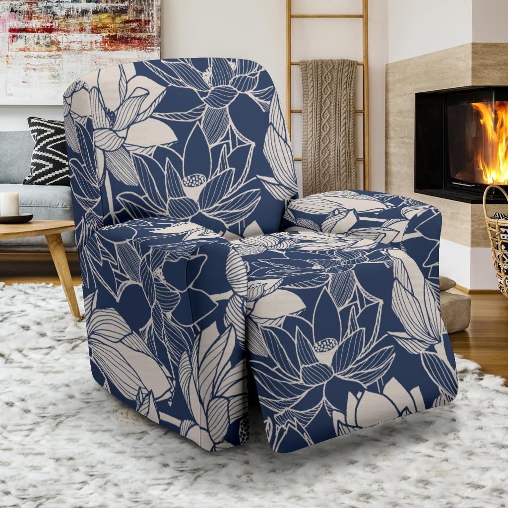 Water Lily Pattern Print Design WL04 Recliner Slipcover-JORJUNE.COM