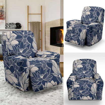 Water Lily Pattern Print Design WL04 Recliner Slipcover-JORJUNE.COM