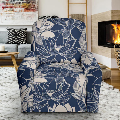 Water Lily Pattern Print Design WL04 Recliner Slipcover-JORJUNE.COM