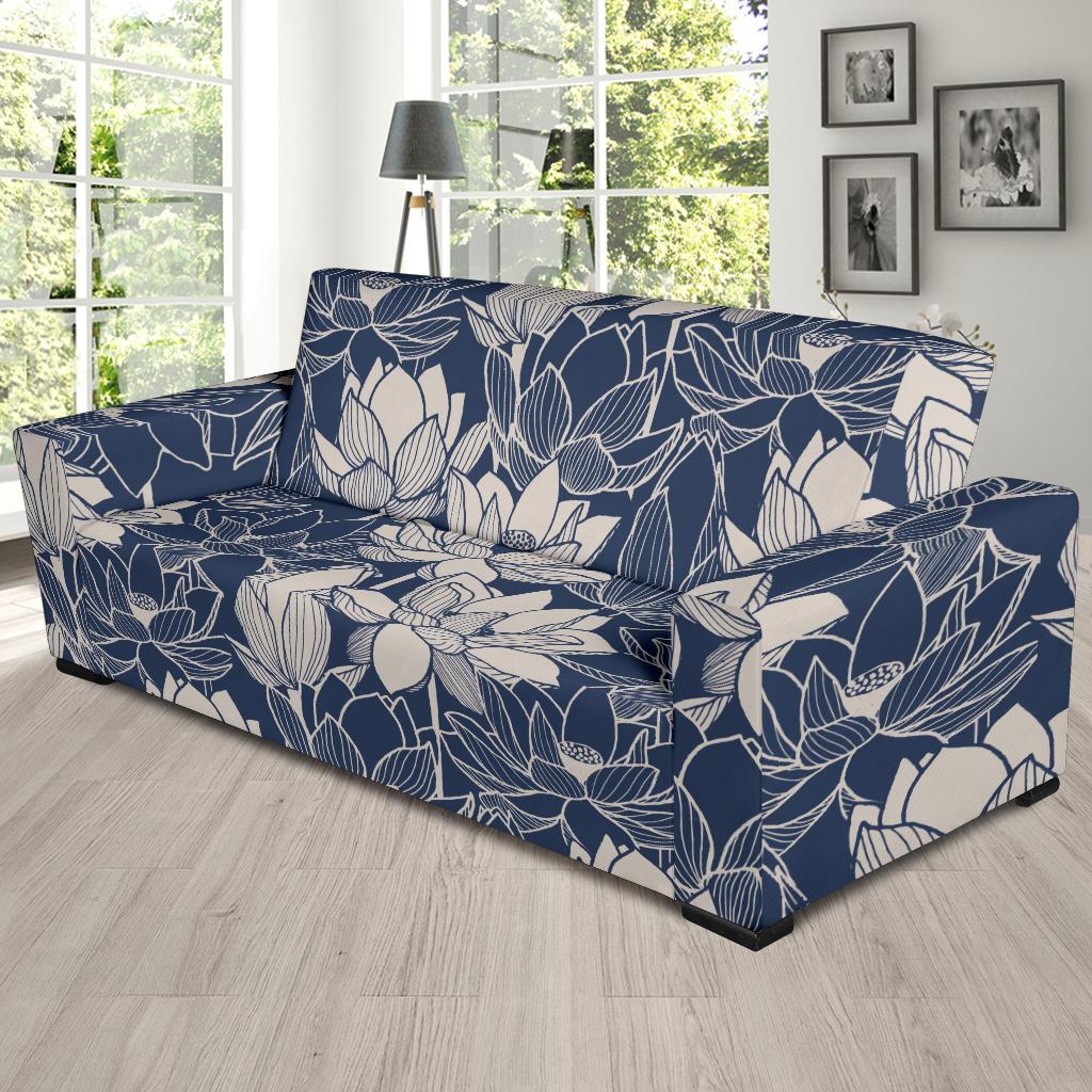 Water Lily Pattern Print Design WL04 Sofa Slipcover-JORJUNE.COM