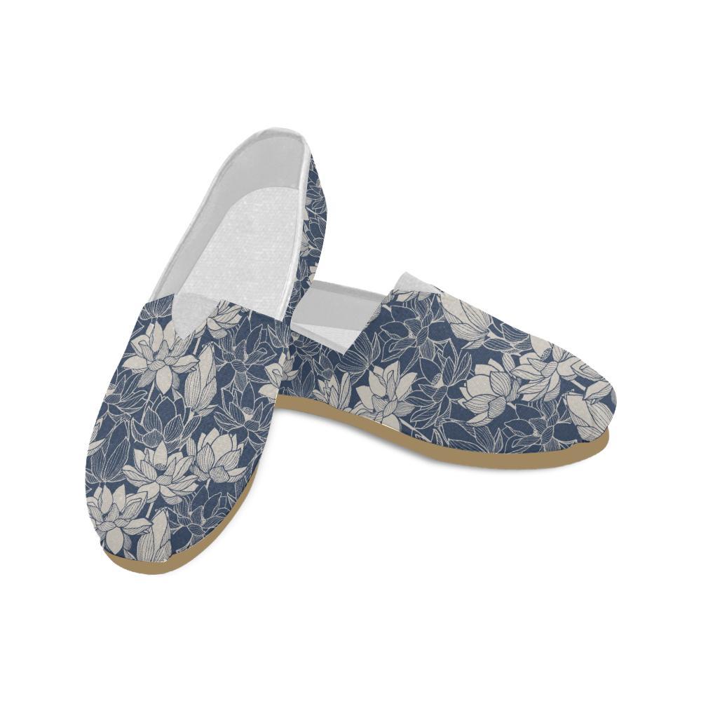 Water Lily Pattern Print Design WL04 Women Casual Shoes-JorJune.com
