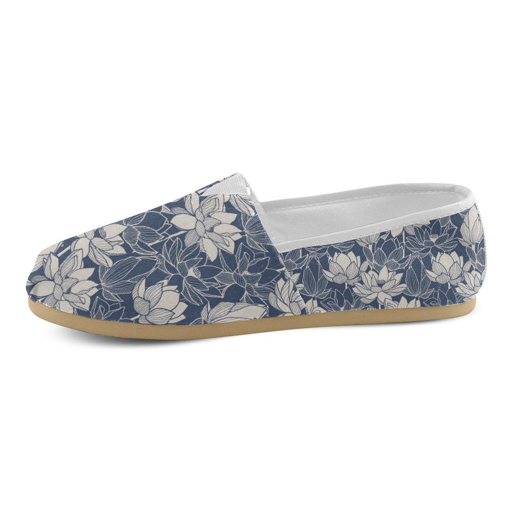 Water Lily Pattern Print Design WL04 Women Casual Shoes-JorJune.com