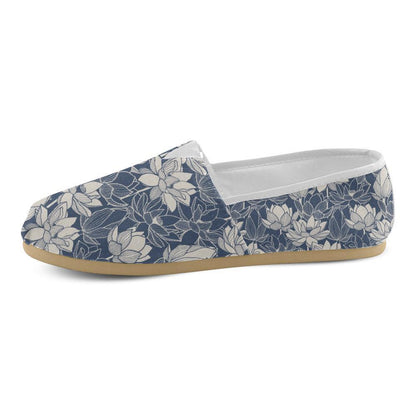 Water Lily Pattern Print Design WL04 Women Casual Shoes-JorJune.com