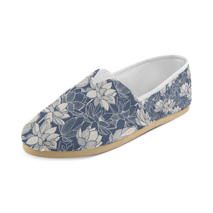 Water Lily Pattern Print Design WL04 Women Casual Shoes-JorJune.com