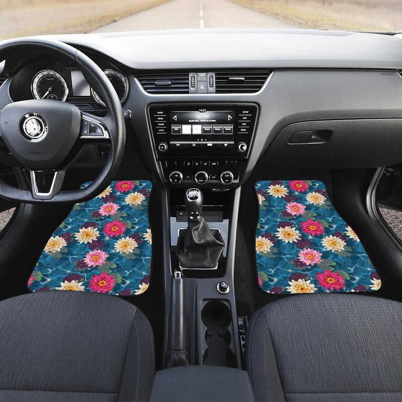 Water Lily Pattern Print Design WL05 Car Floor Mats-JORJUNE.COM