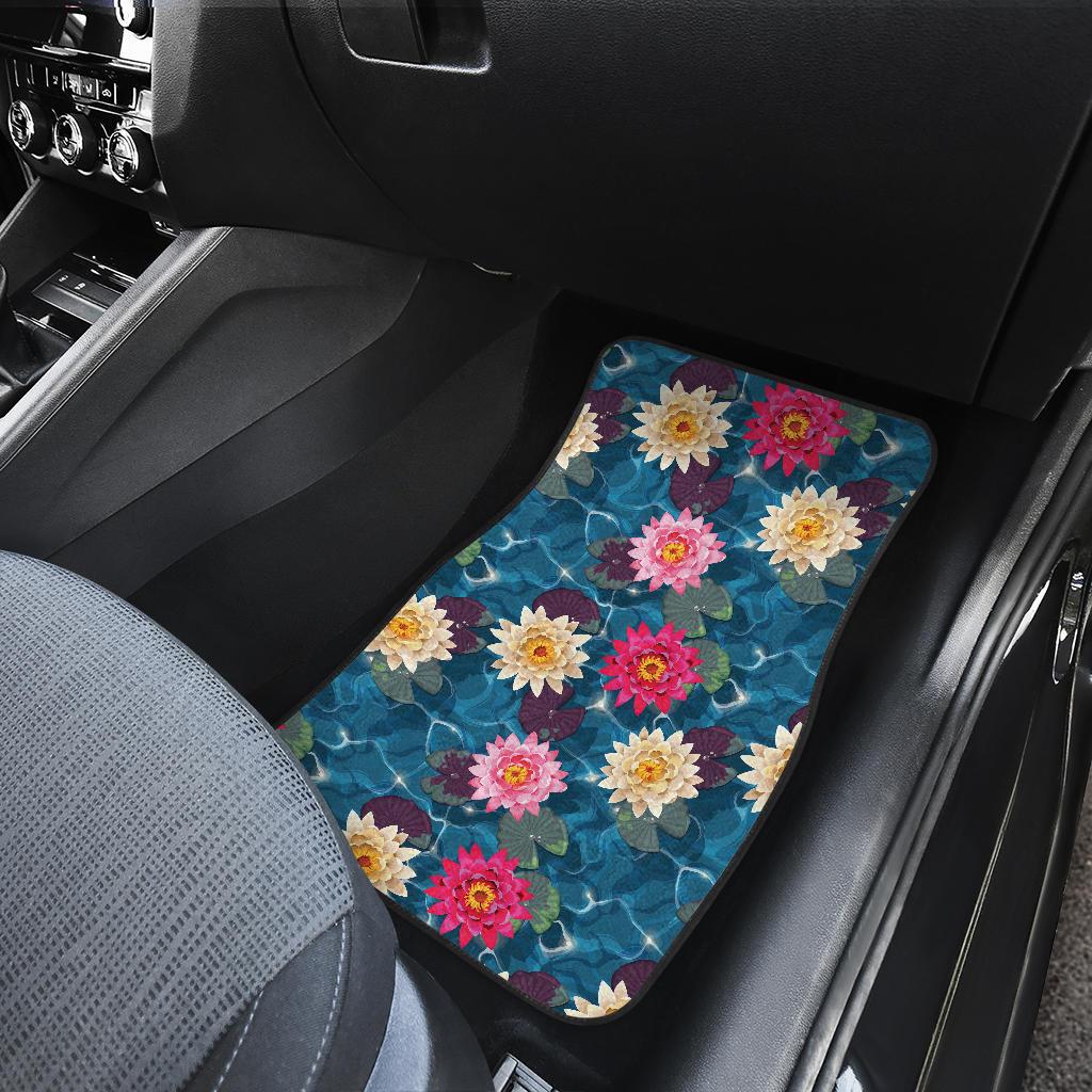 Water Lily Pattern Print Design WL05 Car Floor Mats-JORJUNE.COM
