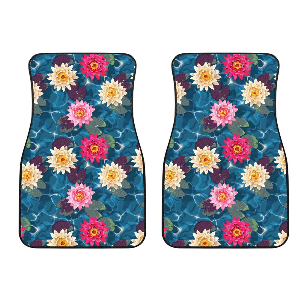 Water Lily Pattern Print Design WL05 Car Floor Mats-JORJUNE.COM