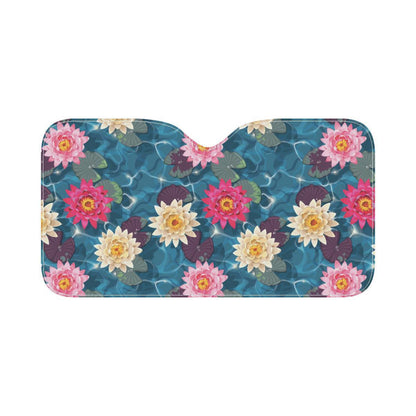 Water Lily Pattern Print Design WL05 Car Sun Shade-JorJune