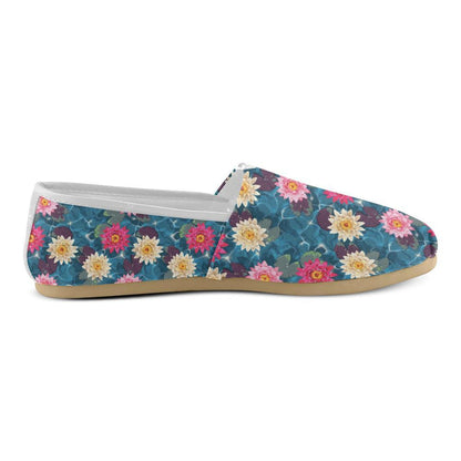 Water Lily Pattern Print Design WL05 Women Casual Shoes-JorJune.com