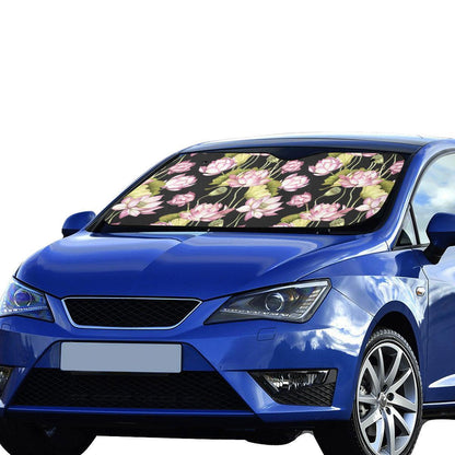 Water Lily Pattern Print Design WL06 Car Sun Shade-JorJune