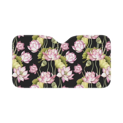 Water Lily Pattern Print Design WL06 Car Sun Shade-JorJune