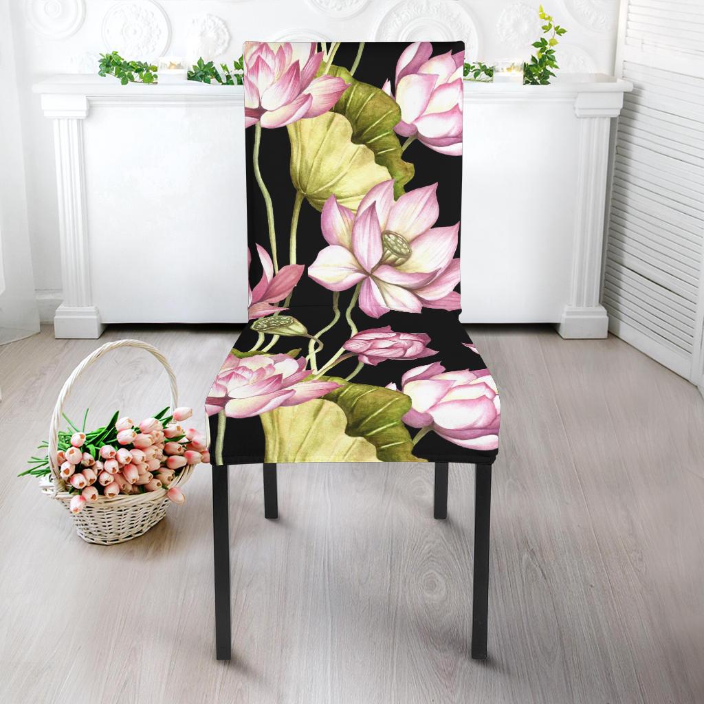 Water Lily Pattern Print Design WL06 Dining Chair Slipcover-JORJUNE.COM