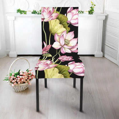 Water Lily Pattern Print Design WL06 Dining Chair Slipcover-JORJUNE.COM