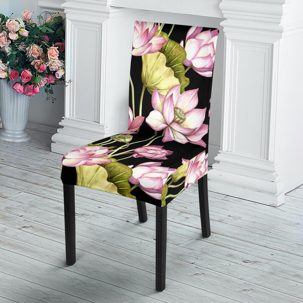 Water Lily Pattern Print Design WL06 Dining Chair Slipcover-JORJUNE.COM