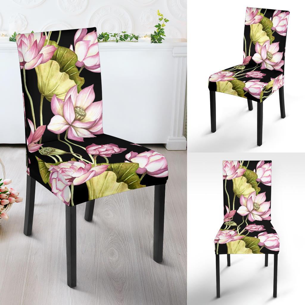 Water Lily Pattern Print Design WL06 Dining Chair Slipcover-JORJUNE.COM