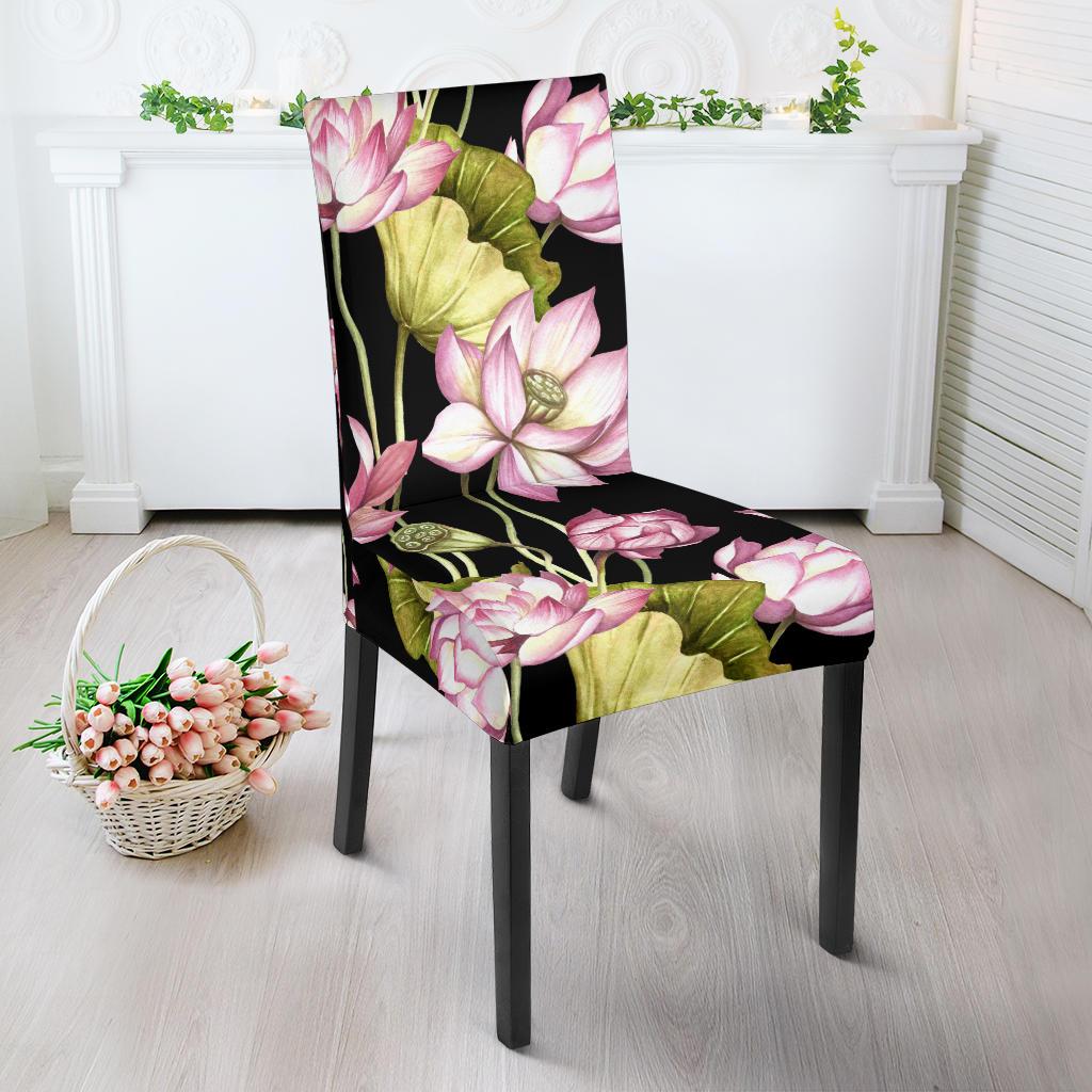 Water Lily Pattern Print Design WL06 Dining Chair Slipcover-JORJUNE.COM