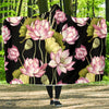 Water Lily Pattern Print Design WL06 Hooded Blanket-JORJUNE.COM