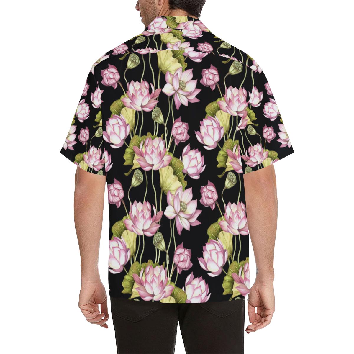 Water Lily Pattern Print Design WL06 Men Hawaiian Shirt-JorJune