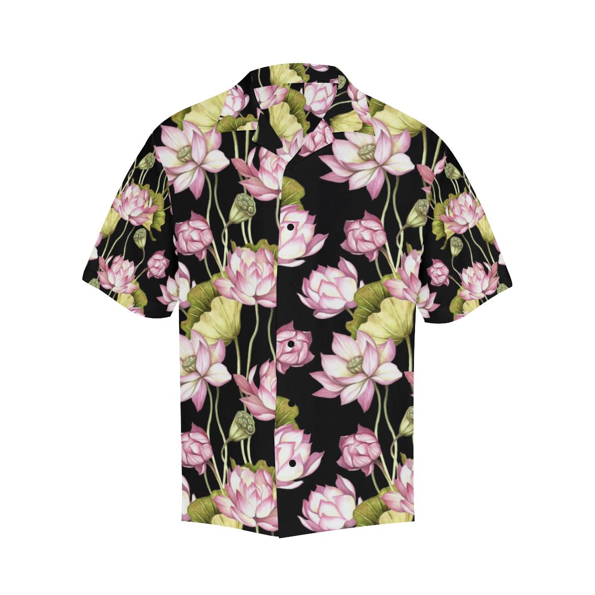 Water Lily Pattern Print Design WL06 Men Hawaiian Shirt-JorJune