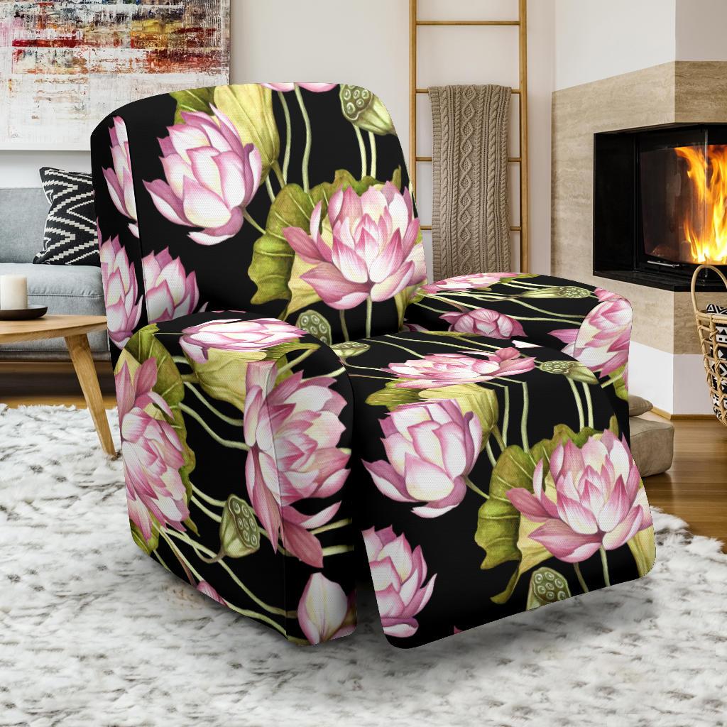 Water Lily Pattern Print Design WL06 Recliner Slipcover-JORJUNE.COM