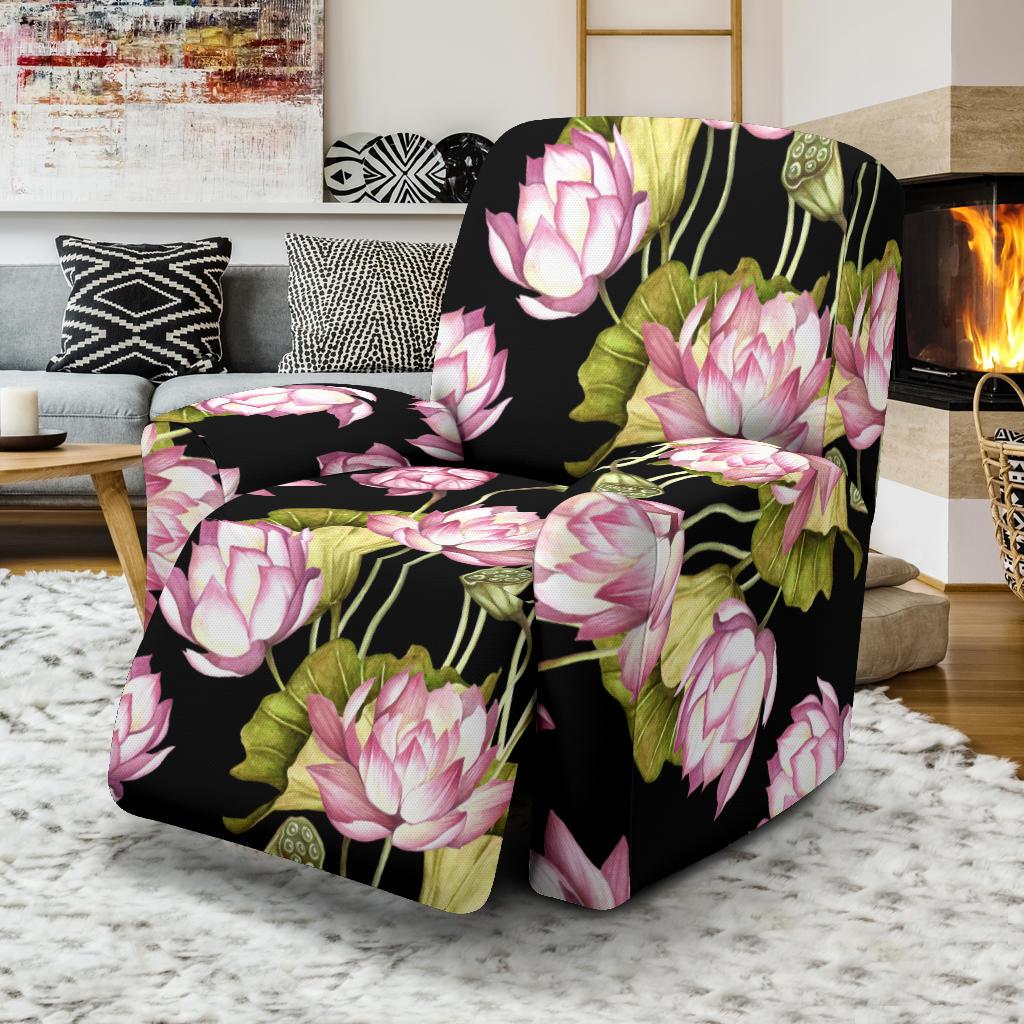 Water Lily Pattern Print Design WL06 Recliner Slipcover-JORJUNE.COM