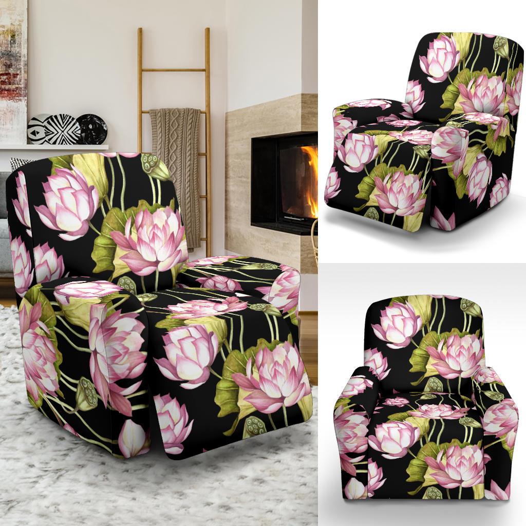 Water Lily Pattern Print Design WL06 Recliner Slipcover-JORJUNE.COM