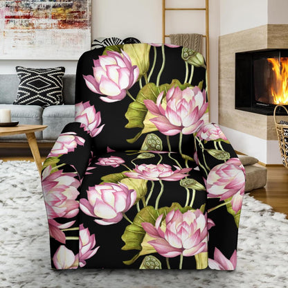 Water Lily Pattern Print Design WL06 Recliner Slipcover-JORJUNE.COM
