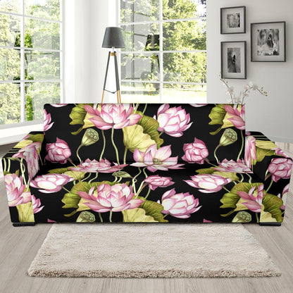 Water Lily Pattern Print Design WL06 Sofa Slipcover-JORJUNE.COM