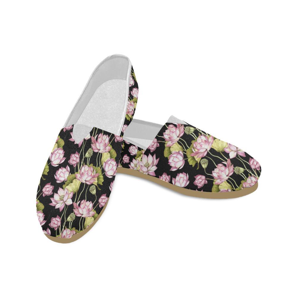 Water Lily Pattern Print Design WL06 Women Casual Shoes-JorJune.com