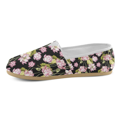 Water Lily Pattern Print Design WL06 Women Casual Shoes-JorJune.com